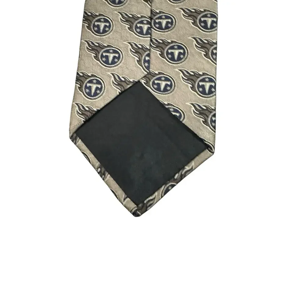 Team NFL Ralph Marlin Tennessee Titans Logo Football 2000 Vintage Necktie Silk